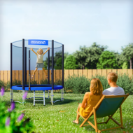 Trampolin mit Sicherheitsnetz JUMP, Ø183 cm, schwarz/blau