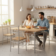 Essgruppe PAUL, 5-teilig, naturbraun