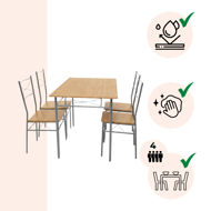 Essgruppe PAUL, 5-teilig, naturbraun