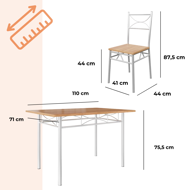 Essgruppe PAUL, 5-teilig, naturbraun