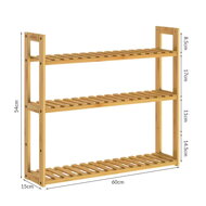 Bambus-Wandregal KAREN, 3 Ebenen, 60x15x54 cm, braun