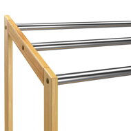 Bambus-Handtuchständer RUBBY mit Metallstangen und Ablage, 51x31x85 cm, braun/silber