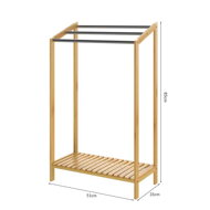 Bambus-Handtuchständer RUBBY mit Metallstangen und Ablage, 51x31x85 cm, braun/silber
