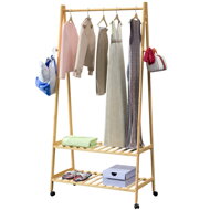 Bambus-Kleiderständer KELLY auf Rollen, 69,5x43x152 cm, braun