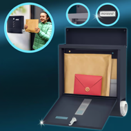 Postkasten mit Zeitungsrolle POST, 30,5x10x33,5cm, anthrazit