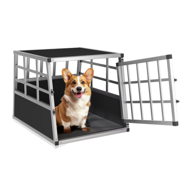 Hundetransportbox BRUNO, 70x54x51cm, silber/schwarz