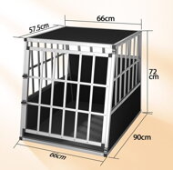 Hundetransportbox BRUNO, 66x90x72cm, silber/schwarz