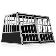 Hundetransportbox BRUNO, 66x90x72cm, silber/schwarz