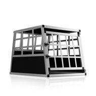 Hundetransportbox BRUNO, 66x90x72cm, silber/schwarz