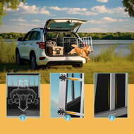 Hundetransportbox BRUNO, 66x90x72cm, silber/schwarz