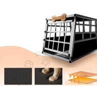 Hundetransportbox BRUNO, 66x90x72cm, silber/schwarz