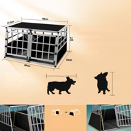 Hundetransportbox BRUNO, 89x70x51 cm, silber/schwarz