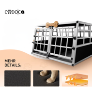 Hundetransportbox BRUNO, 89x70x51 cm, silber/schwarz