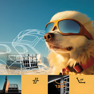 Hundetransportbox BRUNO, 89x70x51 cm, silber/schwarz