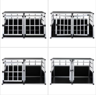 Hundetransportbox BRUNO, 89x70x51 cm, silber/schwarz