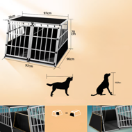 Hundetransportbox BRUNO, 97x90x70cm, silber/schwarz