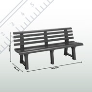 Gartenbank ORCHIDEA, 145x49x74 cm, anthrazit