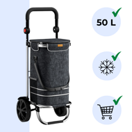 Einkaufstrolley EASY, 50 l, schwarz
