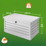 Metall-Aufbewahrungsbox METALBOX, 385L, 120×62×63 cm, grau 