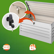 Metall-Aufbewahrungsbox METALBOX, 385L, 120×62×63 cm, grau 