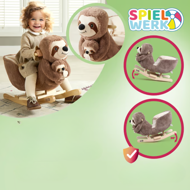 Schaukeltier Faultier Braun mit Sicherheitsgurt, braun