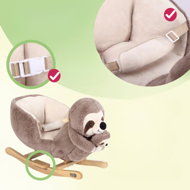 Schaukeltier Faultier Braun mit Sicherheitsgurt, braun