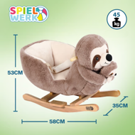 Schaukeltier Faultier Braun mit Sicherheitsgurt, braun