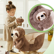 Schaukeltier Faultier Braun mit Sicherheitsgurt, braun