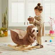 Schaukeltier Faultier Braun mit Sicherheitsgurt, braun