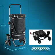 Einkaufstrolley COMFORT für Treppen, 50 l, schwarz