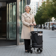 Einkaufstrolley COMFORT für Treppen, 50 l, schwarz