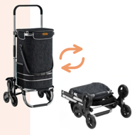Einkaufstrolley COMFORT für Treppen, 50 l, schwarz