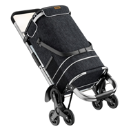 Einkaufstrolley COMFORT für Treppen, 50 l, schwarz