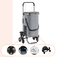 Treppensteiger-Einkaufstasche COMFORT, 50l, grau