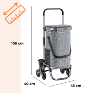 Treppensteiger-Einkaufstasche COMFORT, 50l, grau