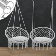 Hängesessel BOHO mit Kissen, Ø 61 cm, hellgrau
