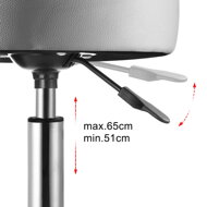 Hocker auf Rollen OXANA mit Fußstütze, Ø35 cm, grau