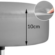 Hocker auf Rollen OXANA mit Fußstütze, Ø35 cm, grau