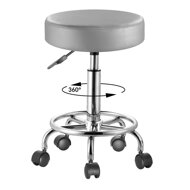 Hocker auf Rollen OXANA mit Fußstütze, Ø35 cm, grau