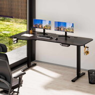 Höhenverstellbarer Schreibtisch, schwarz, 160x75x73-118cm