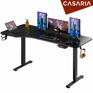 Höhenverstellbarer Schreibtisch, schwarz, 160x75x73-118cm