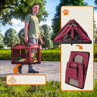 Transporttasche für Hunde und Katzen ELI, 60x42x42 cm, dunkelrot