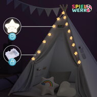 Kinder-Tipi-Zelt JULIUS, 120x120x160cm, weiß/grau
