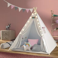Kinder-Tipi-Zelt JULIA, 120x120x160cm, beige/rosa