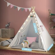 Kinder-Tipi-Zelt JULIA, 120x120x160cm, beige/rosa