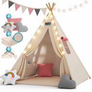 Kinder-Tipi-Zelt JULIA, 120x120x160cm, beige/rosa