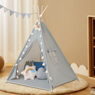 Kinder-Tipi-Zelt JULIUS, 120x120x160cm, grau/blau