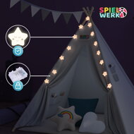 Kinder-Tipi-Zelt JULIUS, 120x120x160cm, grau/blau