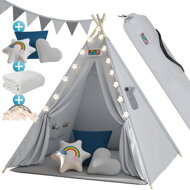Kinder-Tipi-Zelt JULIUS, 120x120x160cm, grau/blau