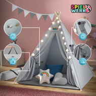 Kinder-Tipi-Zelt JULIUS, 120x120x160cm, grau/blau